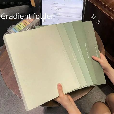 1pc A4 Ombre Color Folder, Ins Style Student Test Paper Organizer With ...