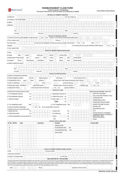 Reimbursement Claim Form - Part A Guidance - Studocu