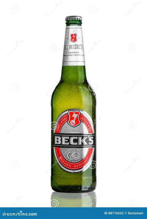 LONDON, UK - MARCH 15, 2017: Bottle of Becks Beer on White Background ...