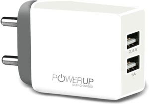powerup stay charged 12 W 2.4 A Wall Charger for Mobile with Detachable ...