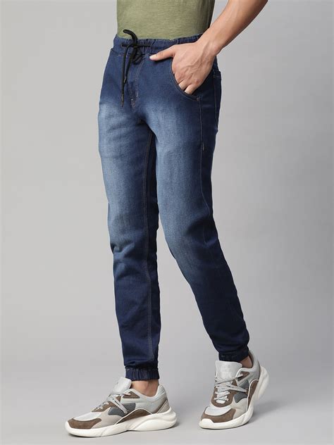 Men Blue Faded Solid Cotton Jogger – Global Republic