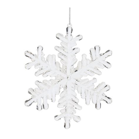Melrose International Snowflake Ornament 5.5H Acrylic in the Christmas ...
