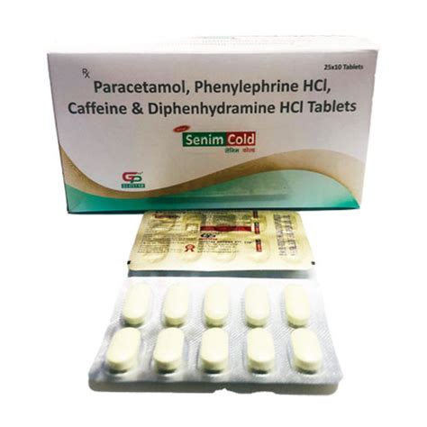 PARACETAMOL, PHENYLEPHRINE HYDROCHLORIDE, CAFFEINE, DIPHENHYDRAMINE HY