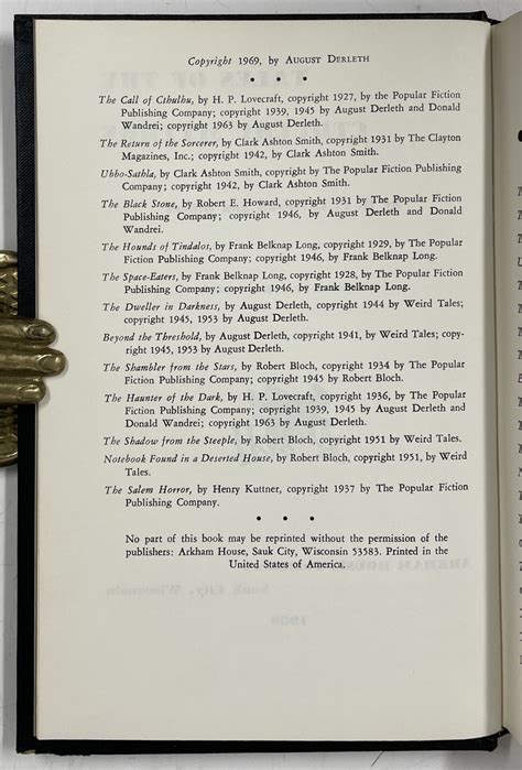 Tales of the Cthulhu Mythos by Lovecraft, H. P. | InkQ Rare Books, LLC