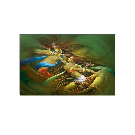6MM MDF Radha Krishna Playing Flute Satin Matt Texture UV Art Painting ...