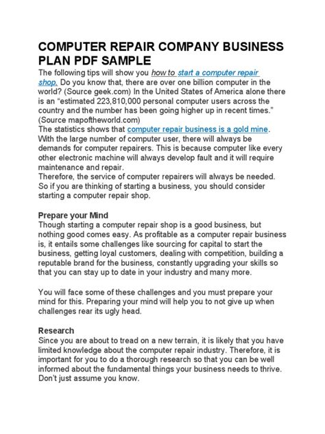 Business Model for Computer Repair 的图像结果