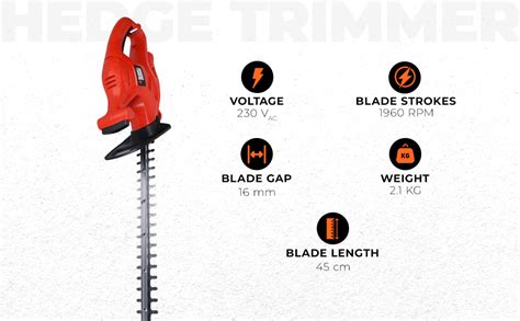 BLACK+DECKER GT4245-B1 Corded 420W Hedge Trimmer, 45cm Blade Length, 6 ...