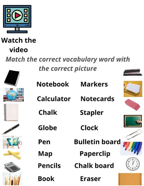 Classroom Objects Vocabulary 的图像结果