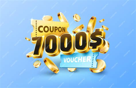 Premium Vector | 7000 dollar coupon gift voucher cash back banner ...