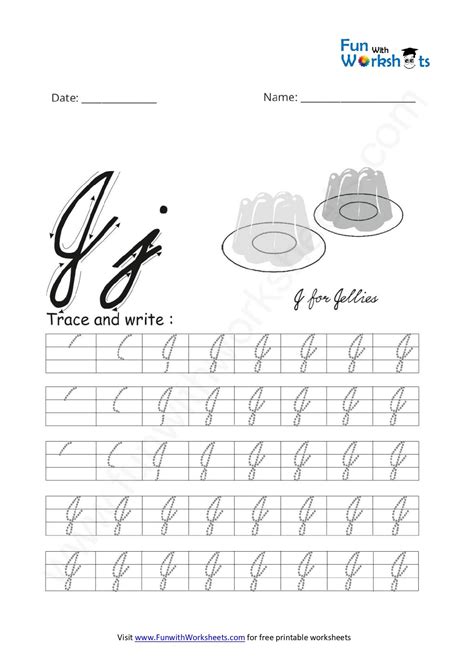 Cursive Handwriting Workbook , Learn Capital Letter J | Cursive writing ...