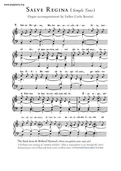 Hymn-Salve Regina Sheet Music pdf, - Free Score Download ★