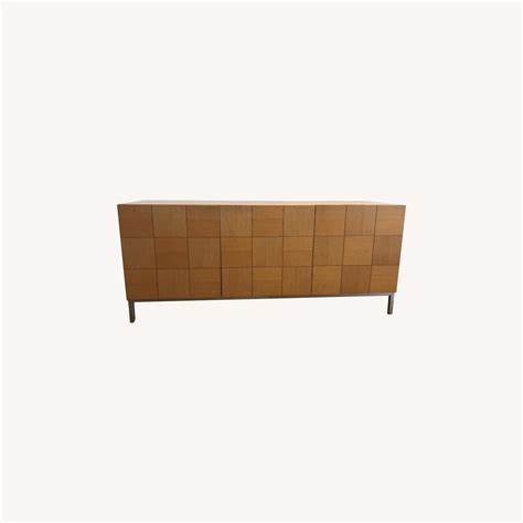 West Elm Natural Wood Credenza - AptDeco