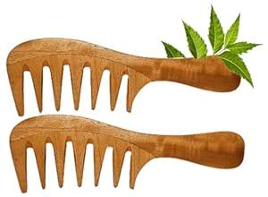 Buy Rufiys Natural Neem Wooden Comb Set for Women | Hair Growth | Anti ...