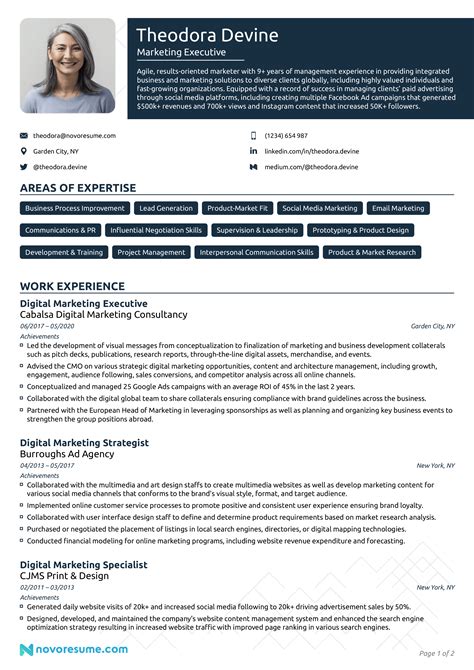 Marketing Executive Resume - Sample & Guide for 2023