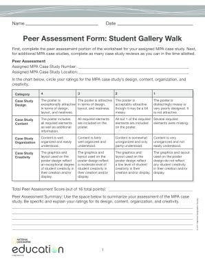 National Geographic Peer Assessment Form Student - Fill Out, Sign ...