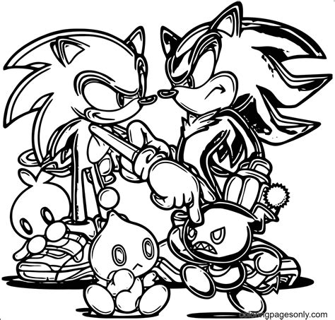 Sonic Vs Shadow Colouring Pages