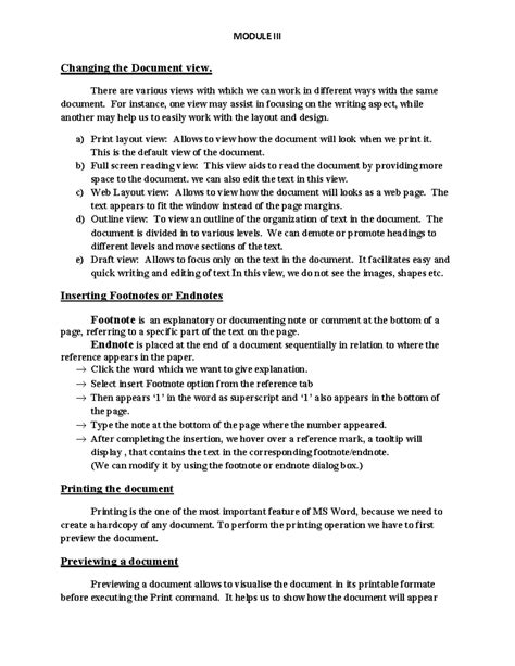Page view word processing Dcp semester 4 - MODULE III Changing the ...