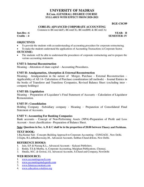 BGE-CSC09 - UNIVERSITY OF MADRAS B. (GENERAL) DEGREE COURSE SYLLABUS ...