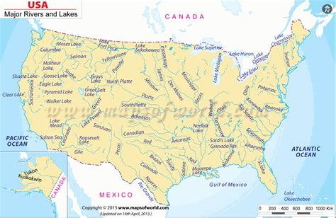 USA River Map - Major Rivers and Waterways | Us map, North platte, Map