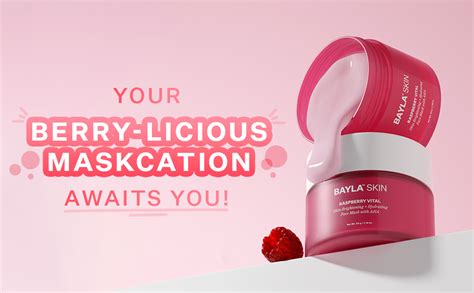Buy Bayla Skin Raspberry Glow Face Mask | 1% AHA Brightening ...