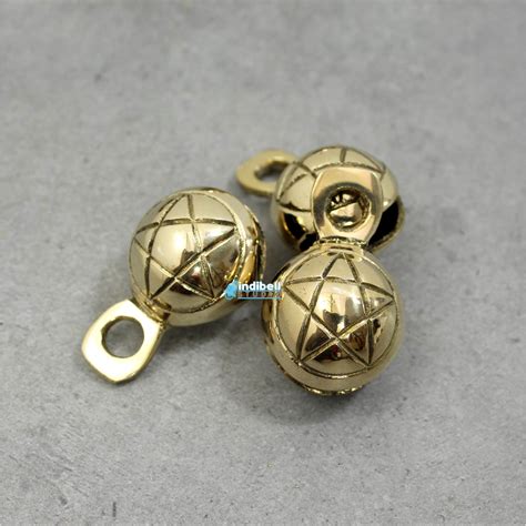 Pentacle Engraved Brass Sleigh Bells, Vintage Antique Design Pentagram