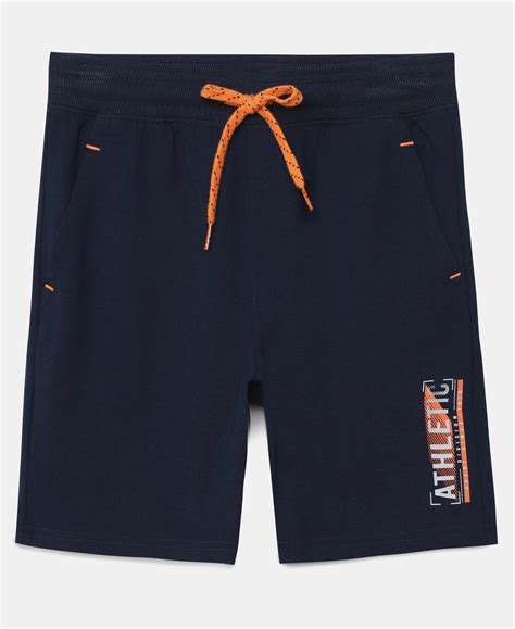 Buy Boy's Super Combed Cotton Rich Graphic Printed Shorts - Navy AB12 ...