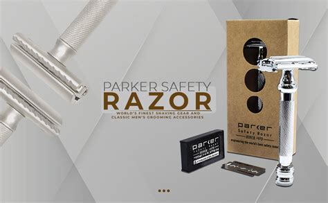 PARKER Safety Razor Men Long Handle Heavyweight Butterfly Open Razors ...