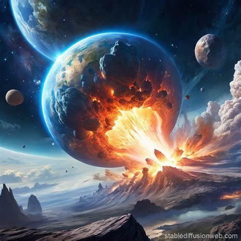 Asteroid Impact on Earth | Stable Diffusion Online