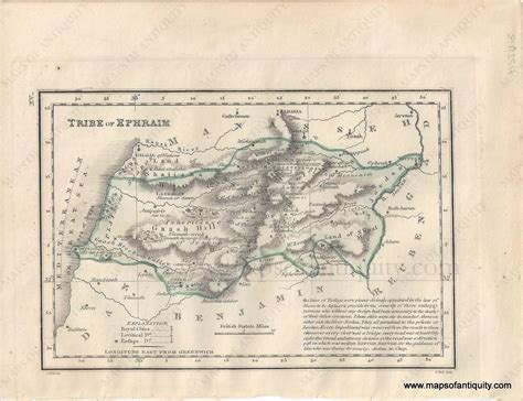 1823 - Tribe of Ephraim, on an extended scale - Antique Map – Maps of ...