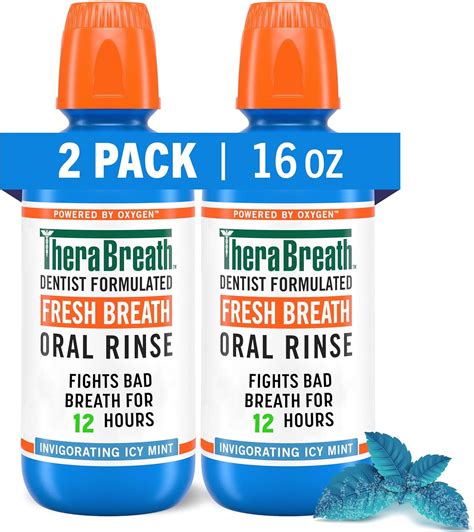 Amazon.com: TheraBreath Fresh Breath Mouthwash 2-Packs, Rainforest Mint ...
