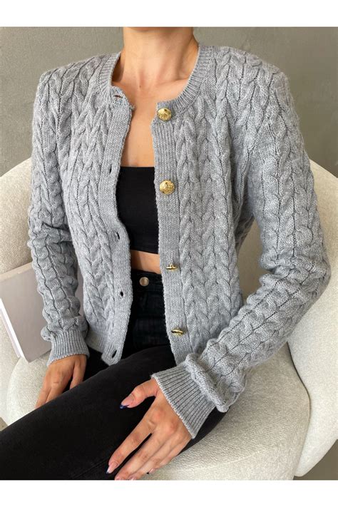 Gray cardigan womens online