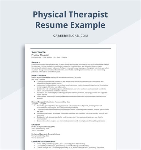 Physical Therapist Resume Examples & Samples