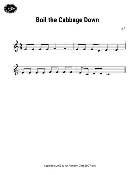Boil the Cabbage Down - Coda EDC Flutes