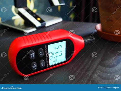 Hygrometer for Measuring Air Humidity, Close-up and Details. a Device ...