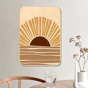 SAF Sunrise Wall Art – Abstract Sun & Horizon Framed Painting for ...