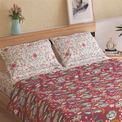 Buy Liberty Rhubarb 4Pcs Printed Double Bed-In-A-Bag Set from Home ...