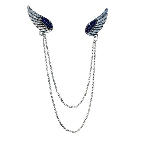FURE Double Wing Double Chain Brooch (Rhodium) : Amazon.in: Fashion
