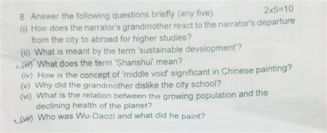 Answer the following questions briefly (any five). (i) How does the narr..