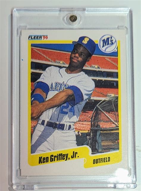 1990 Fleer Ken Griffey Jr. MLB Baseball Error Card - Blue Dot Error Ca ...