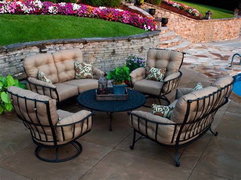 Meadowcraft Vinings Deep Seating Wrought Iron Lounge Set | Wrought iron ...