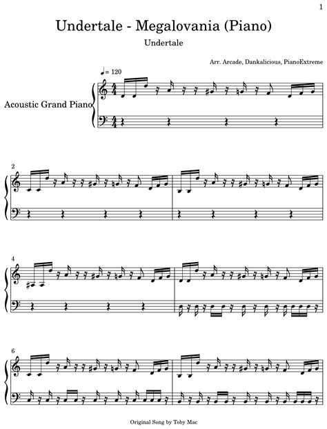 Piano Sheet Music Megalovania at Sophia Wiseman blog