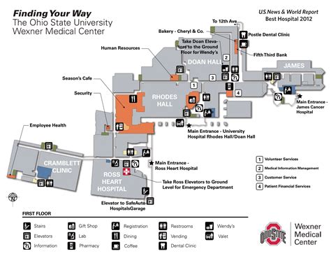 The Ohio State University (OSU) Wexner Medical Center Hospital Map ...