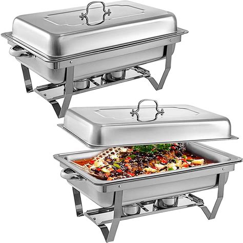 1/2/3 Pcs Stainless Steel Chafing Dish Buffet Stoves Food Warmer Chafing Dish Tray Buffet Warmer ...