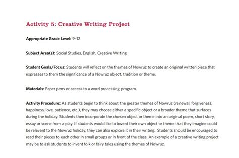 Image result for Creative Writing Project