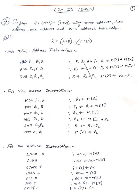 COA Tute (Unit 3) - Addressing Modes: 1, 2, 3, and 0 Instructions - Studocu