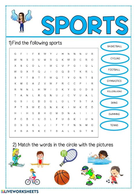 Sport Worksheet for Kindergarten 的图像结果