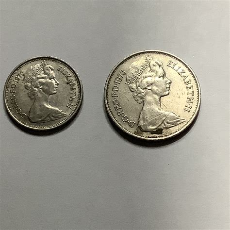 Rare Queen Elizabeth Coins: 1971 2 New Pence; 1970 New 5 Pence; 1973 10 ...