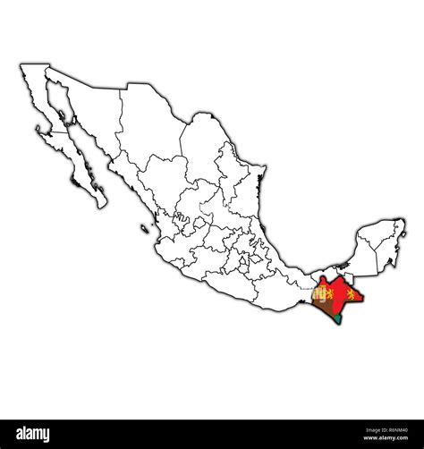 Chiapas on administration map of Mexico Stock Photo - Alamy