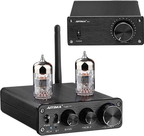 Buy AIYIMA Tube T7 Vacuum Tube Preamp and AIYAMA A07 2 Channel TPA3255 ...
