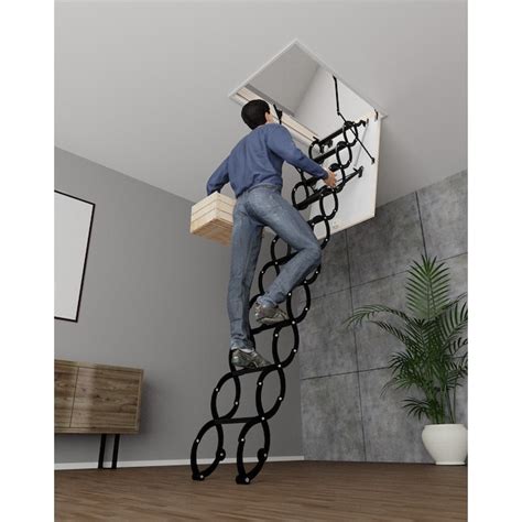 STAIRLUXE Insulated Metal Folding Attic Ladder 8-Feet to 10.17-Feet ...